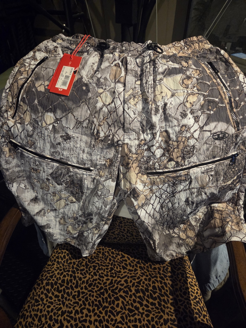 DIESEL AUTHENTIC Outdoor Camo Shorts with Red Hang Tag